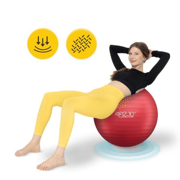 Piłka rehabilitacyjna gimnastyczna dmuchana 65 cm czerwona