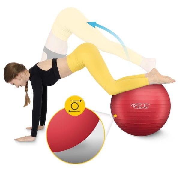Piłka rehabilitacyjna gimnastyczna dmuchana 65 cm czerwona