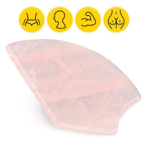 Karbowany kamień Gua Sha z naturalnego różowego kwarcu 4FIZJO – zdjęcie 7