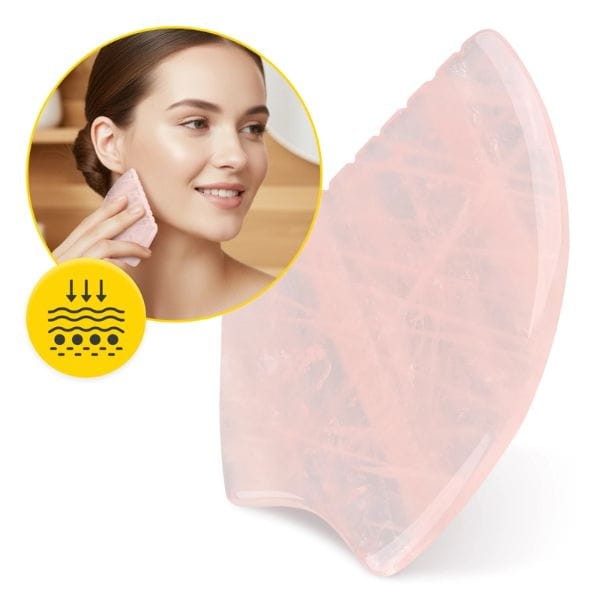 Karbowany kamień Gua Sha z naturalnego różowego kwarcu 4FIZJO – zdjęcie 9