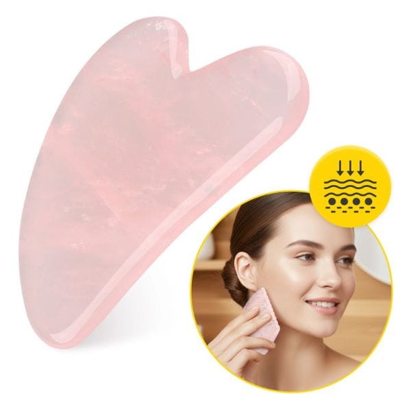 Klasyczny kamień Gua Sha z naturalnego różowego kwarcu 4FIZJO – zdjęcie 5