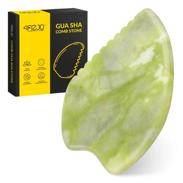 Karbowany kamień Gua Sha z naturalnego zielonego jadeitu