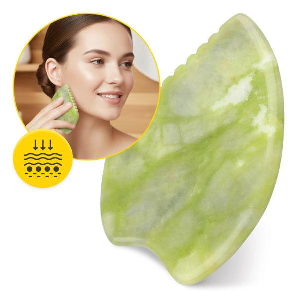 Karbowany kamień Gua Sha z naturalnego zielonego jadeitu 4FIZJO – zdjęcie 4