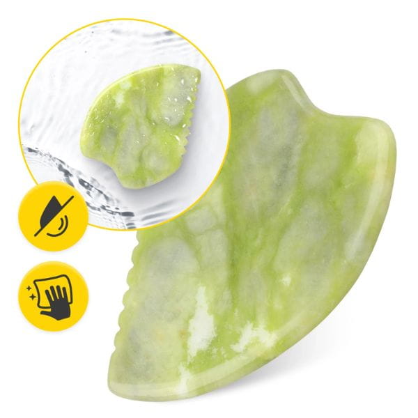 Karbowany kamień Gua Sha z naturalnego zielonego jadeitu 4FIZJO – zdjęcie 5