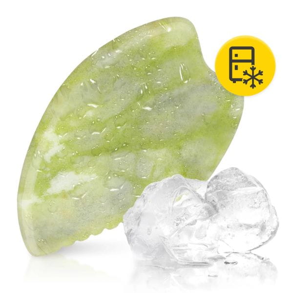 Karbowany kamień Gua Sha z naturalnego zielonego jadeitu