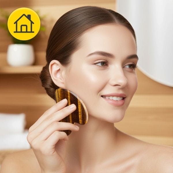 Klasyczny kamień Gua Sha z naturalnego kwarcu Tygrysie Oko