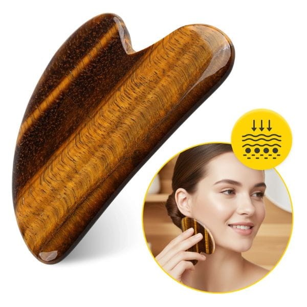 Klasyczny kamień Gua Sha z naturalnego kwarcu Tygrysie Oko