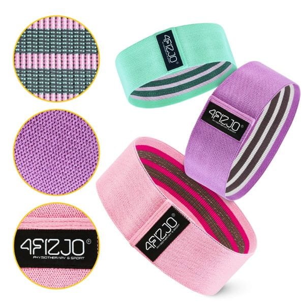 Zestaw 3 gum materiałowych do ćwiczeń HIP BAND