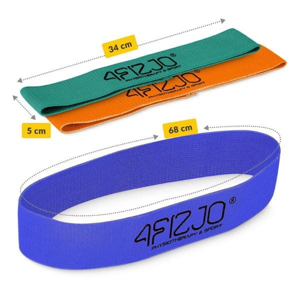 Zestaw 3 gum materiałowych do ćwiczeń FLEX BAND