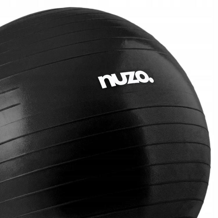 Piłka gimnastyczna 65 cm z pompką, anti-burst, czarna Nuzo – zdjęcie 3