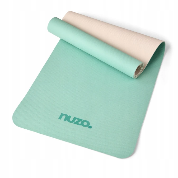 Mata do jogi TPE 6 mm antypoślizgowa 183 × 61 cm zielono-beżowa Nuzo – zdjęcie 5