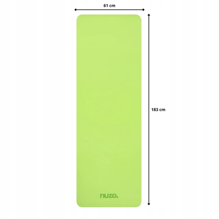 Mata do jogi TPE 6 mm antypoślizgowa 183 × 61 cm limonkowa Nuzo – zdjęcie 3