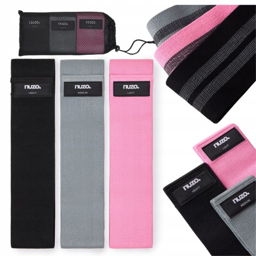 ZESTAW 3 GUM OPOROWYCH DO ĆWICZEŃ TAŚMY MATERIAŁOWE FITNESS MINI HIP BAND