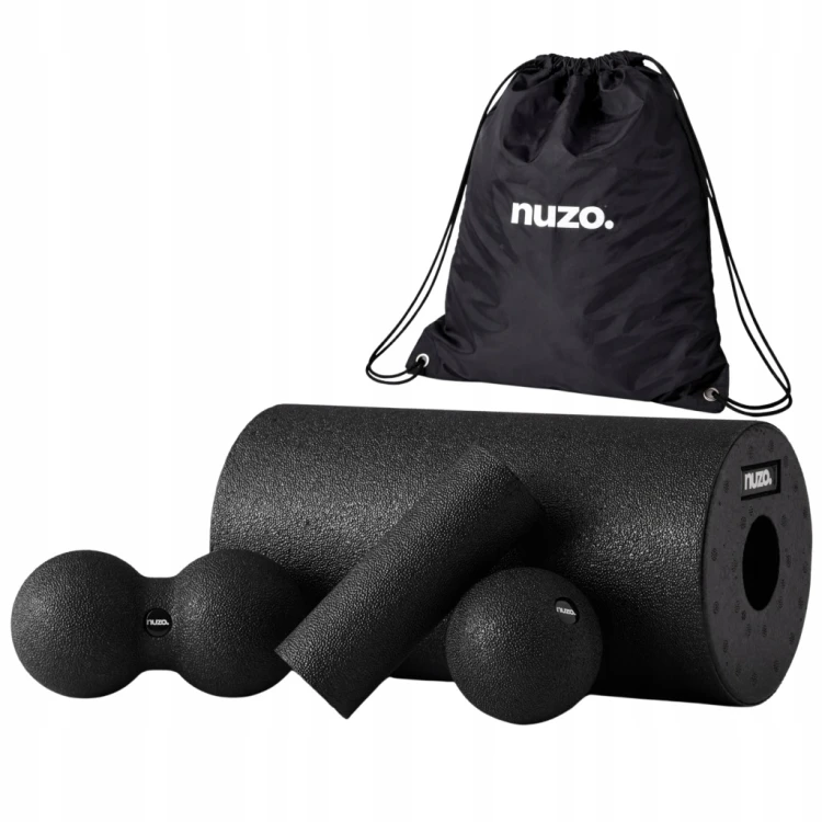 Zestaw do masażu EPP 4w1: roller, mini roller, duoball, piłka i worek Nuzo