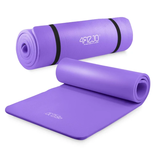 Mata do ćwiczeń fitness i jogi NBR 180 × 60 × 1,5 cm fioletowa