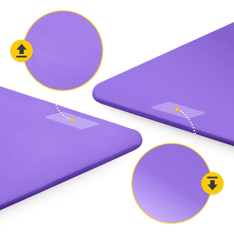 Mata do ćwiczeń fitness i jogi NBR 180 × 60 × 1,5 cm fioletowa – zdjęcie 4