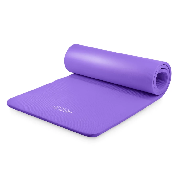 Mata do ćwiczeń fitness i jogi NBR 180 × 60 × 1,5 cm fioletowa – zdjęcie 6