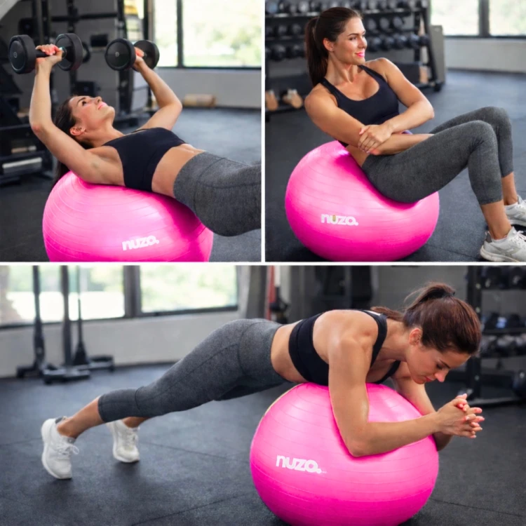 Piłka gimnastyczna do ćwiczeń siedzenia rehabilitacji 65cm fitness pompka