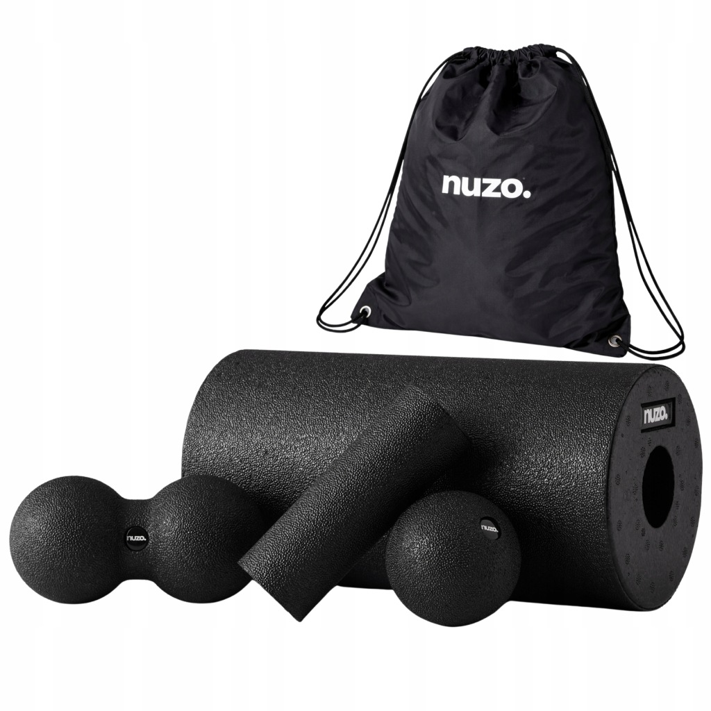 Zestaw do masażu EPP 4w1: roller, mini roller, duoball, piłka i worek Nuzo