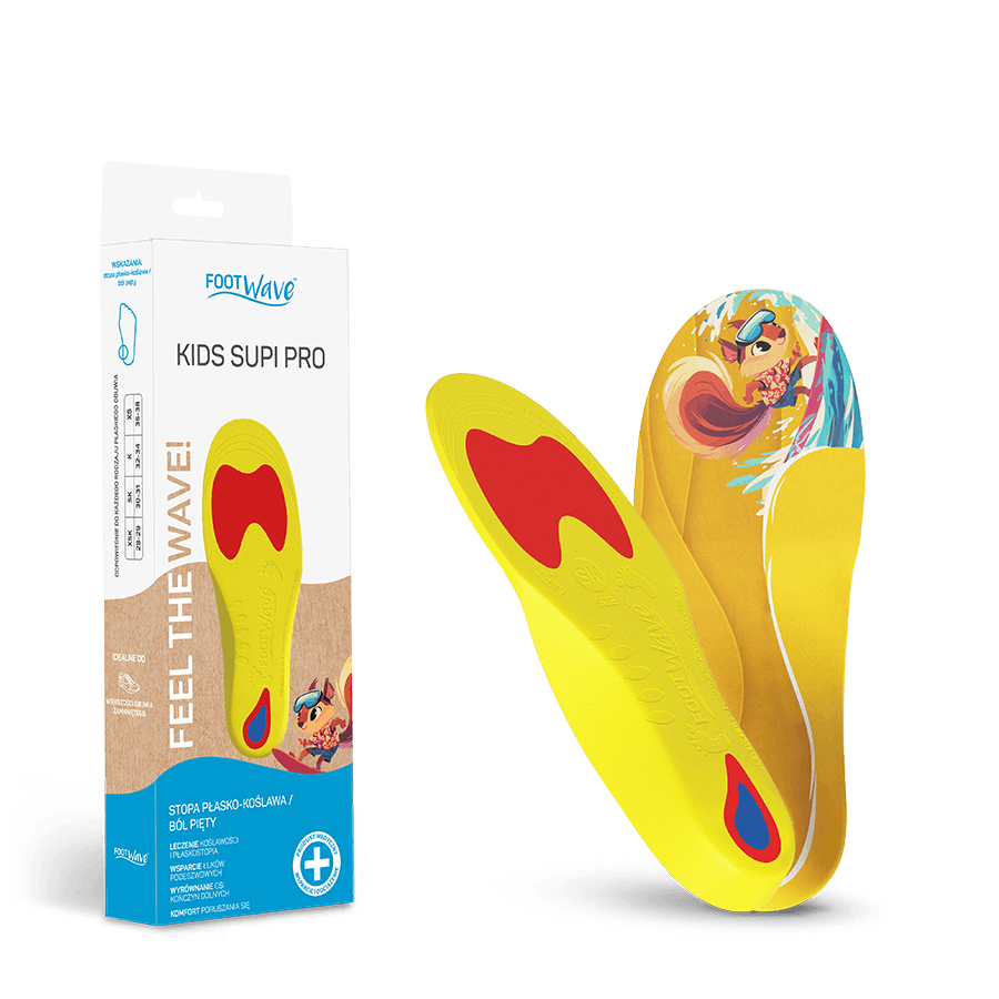 FootWave™ KIDS SUPI PRO – Dziecięce wkładki supinujące na koślawość stóp i kolan oraz płaskostopie